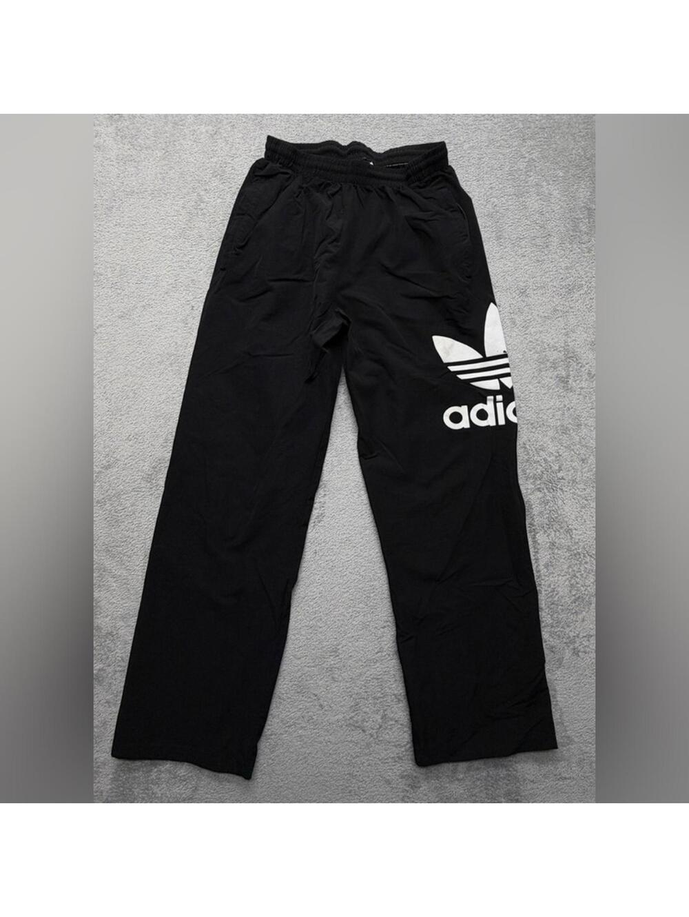 Adidas Originals Pants Womens Large Black‎ Trefoil Logo Track Athletic